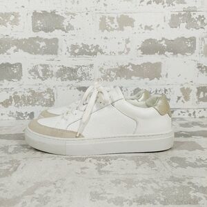 New  Reiss Women's White Ashley Leather & Suede Trainer B417